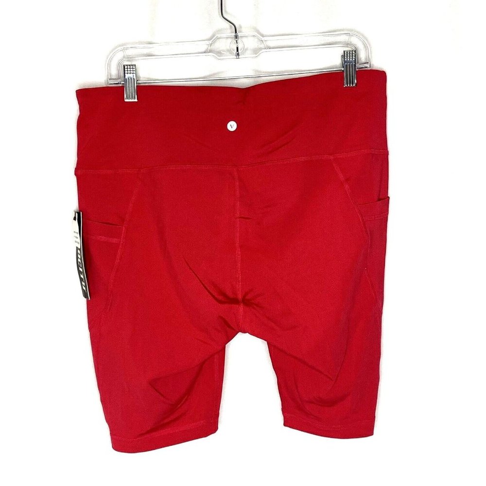 Velocity Womens Plus Size Biker Shorts Size 1X Hot Pink High Waist Pockets - Picture 6 of 8